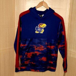 Gen 2 Kids University Of Kansas Red Blue Camouflage Jayhawk Hooded Sweatshirt XL